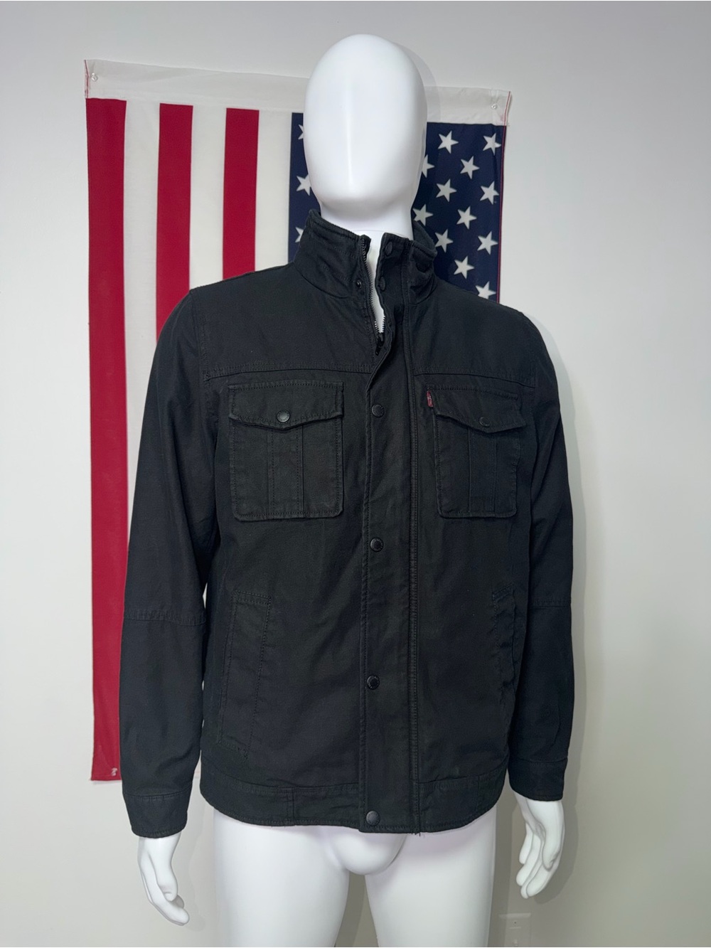 Levi's Black Military Field Jacket with Chest Pockets